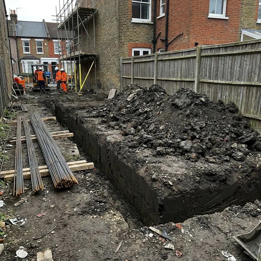Trench foundations dug and ready for concrete